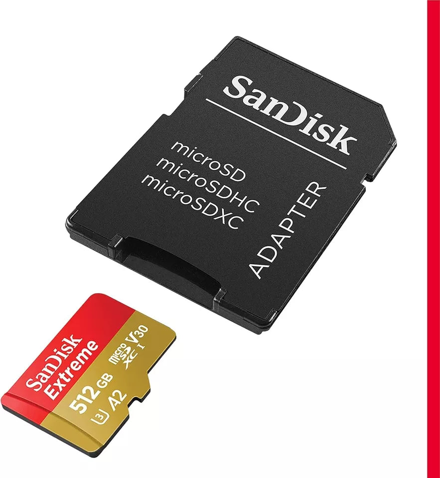 SanDisk 512GB Extreme microSDXC UHS-I Memory Card with Adapter