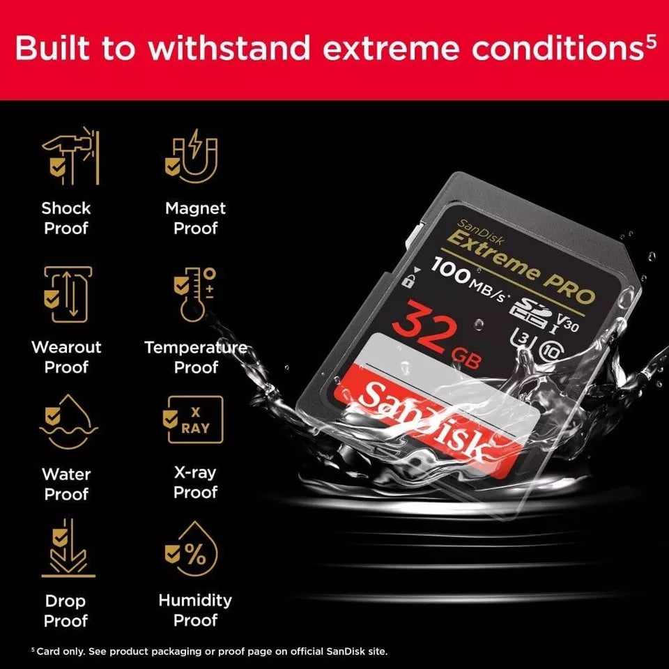 SanDisk Extreme Pro 32GB SDHC 100 MBp UHS-1 SD Class 10 Memory Card SDSDXXO-032G