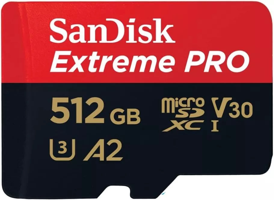 SanDisk Extreme PRO microSDXC UHS-I Memory Card 512 GB + Adapter & RescuePRO Del