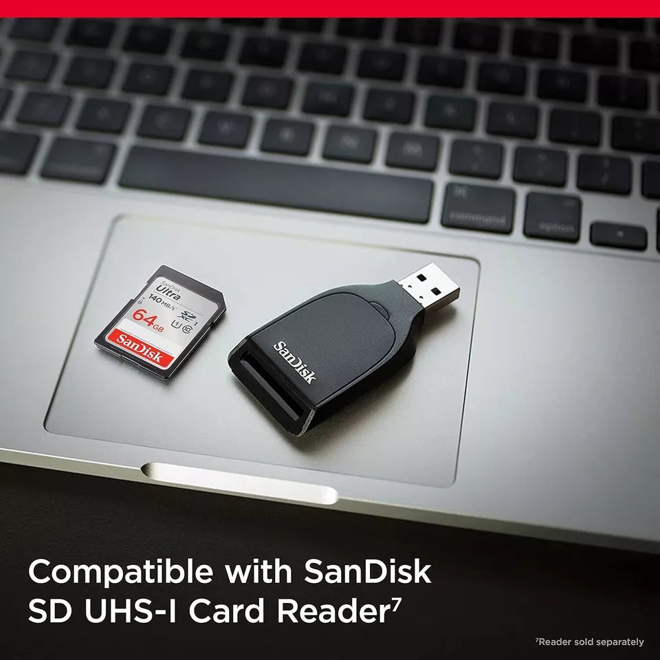 SanDisk 64 GB Class 10 SDXC Memory Card -Up to 140MB/s-SDSDUNB-064G-GN6IN