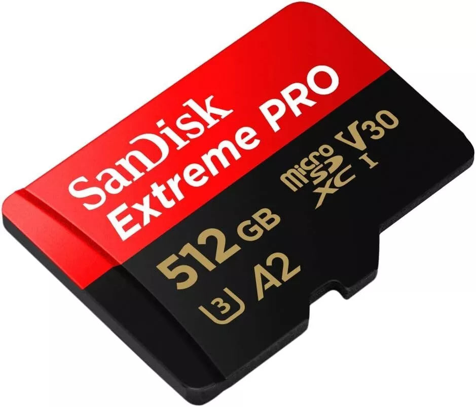 SanDisk Extreme PRO microSDXC UHS-I Memory Card 512 GB + Adapter & RescuePRO Del