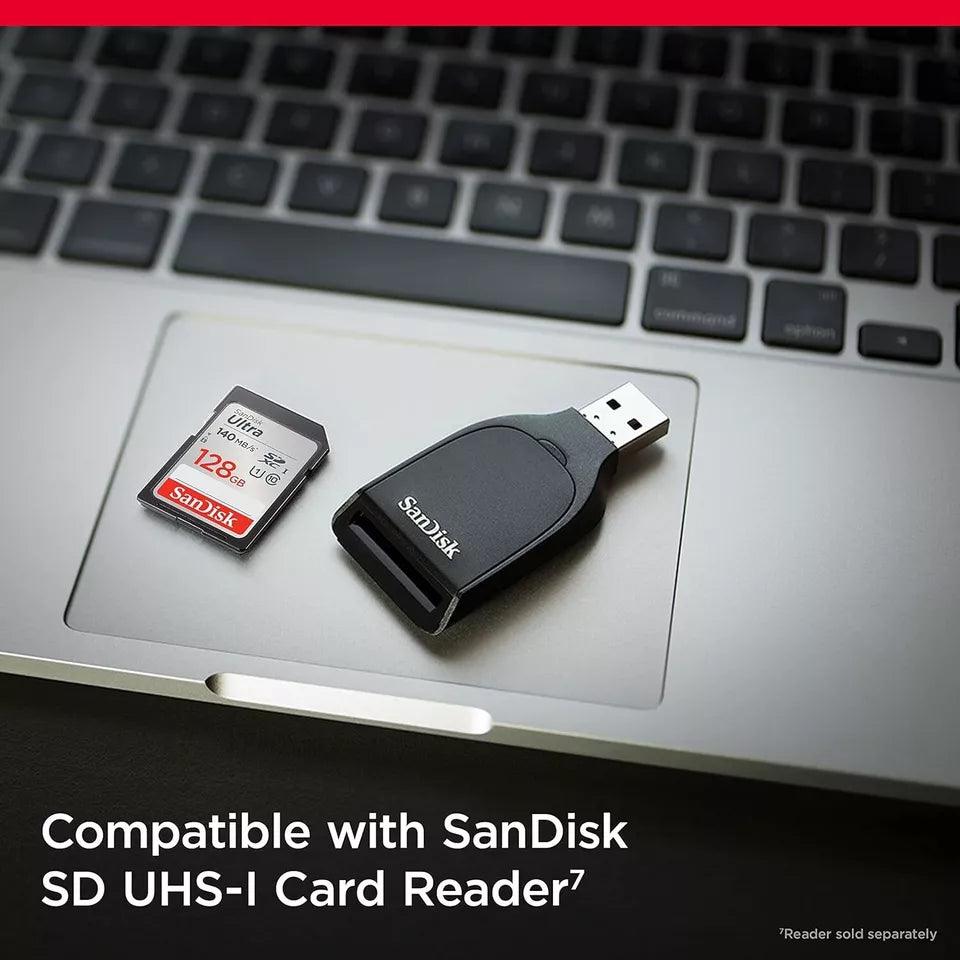 SanDisk 128GB Ultra SDXC UHS-I Memory Card - Up to 140MB/s, C10, U1, Full HD SD